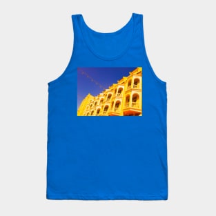 Yellow ancient floored facade against blue sky Tank Top